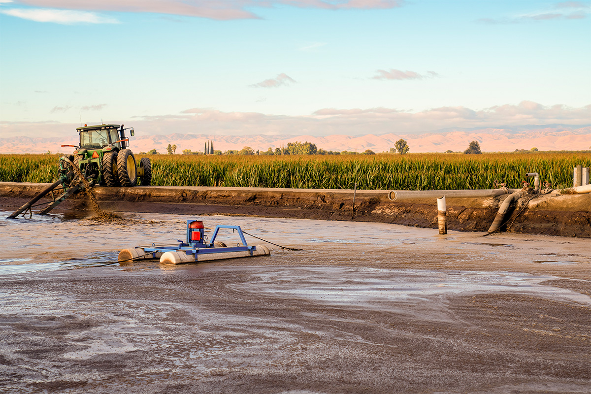 A manure Lagoon in California's Central Valley.