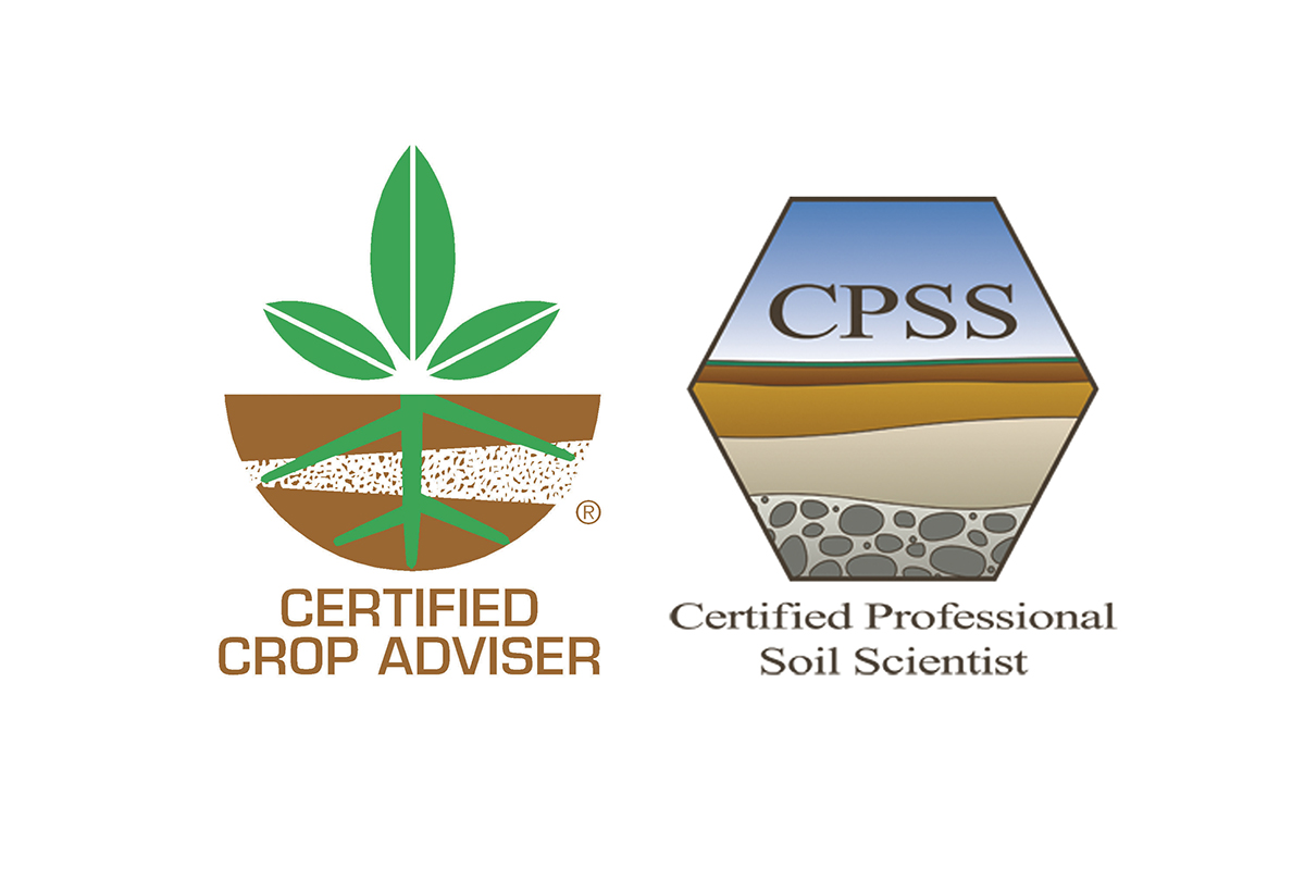 Certified Crop Advisor and Certified Professional Soil Scientist logos