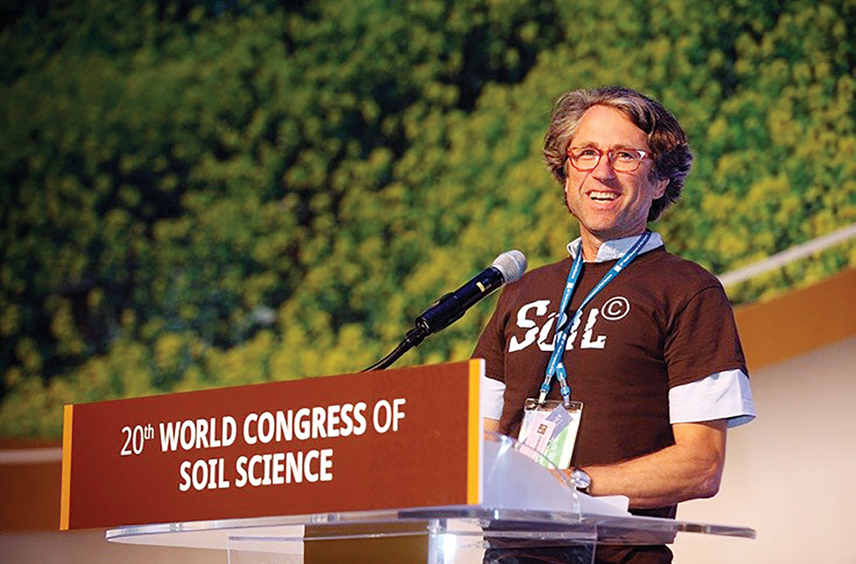 Alfred Hartemink speaking at the 20th World Congress of Soil Science in 2014.
