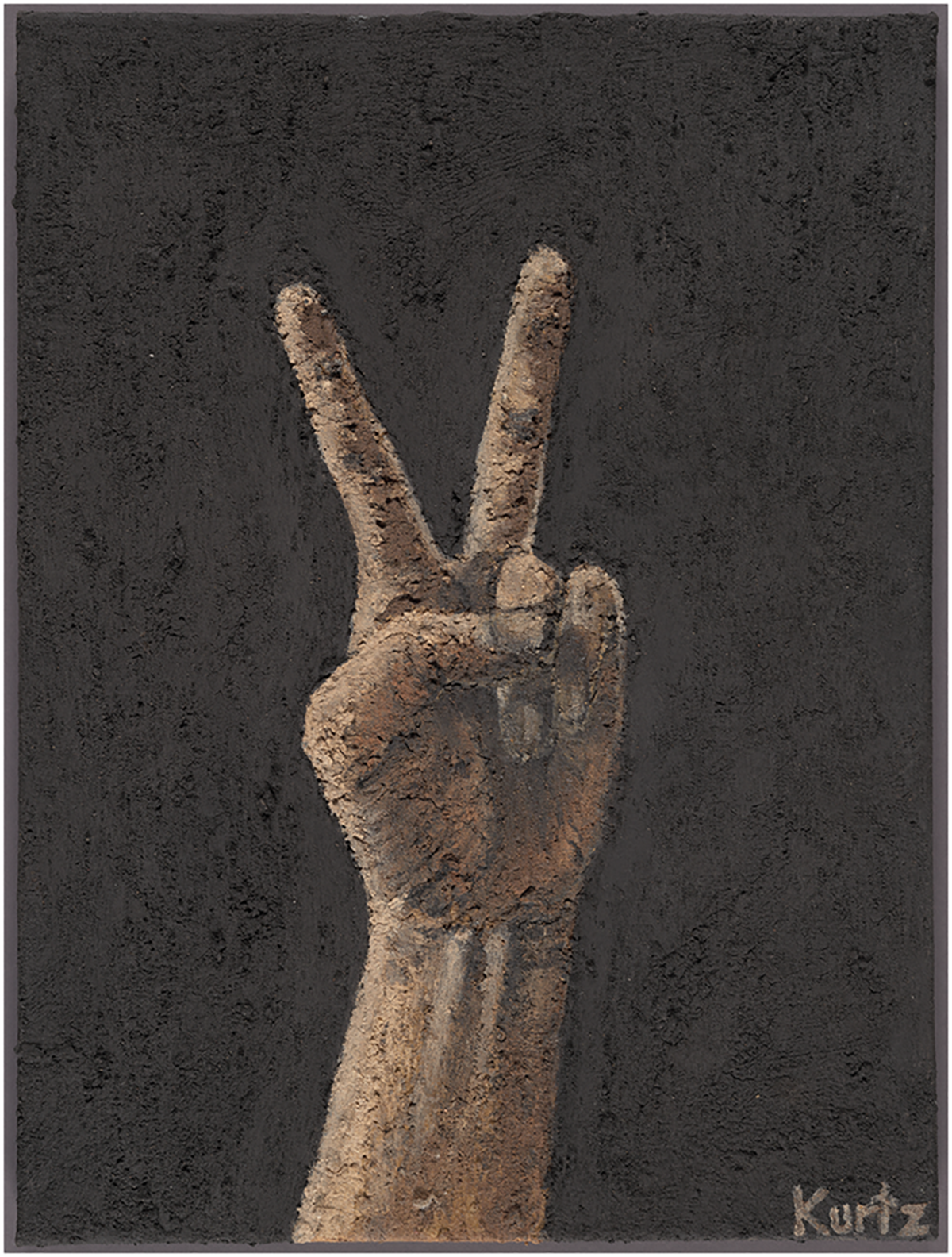 Peace/Chernozem, soil and gesso, 2022, Kirsten Kurtz.