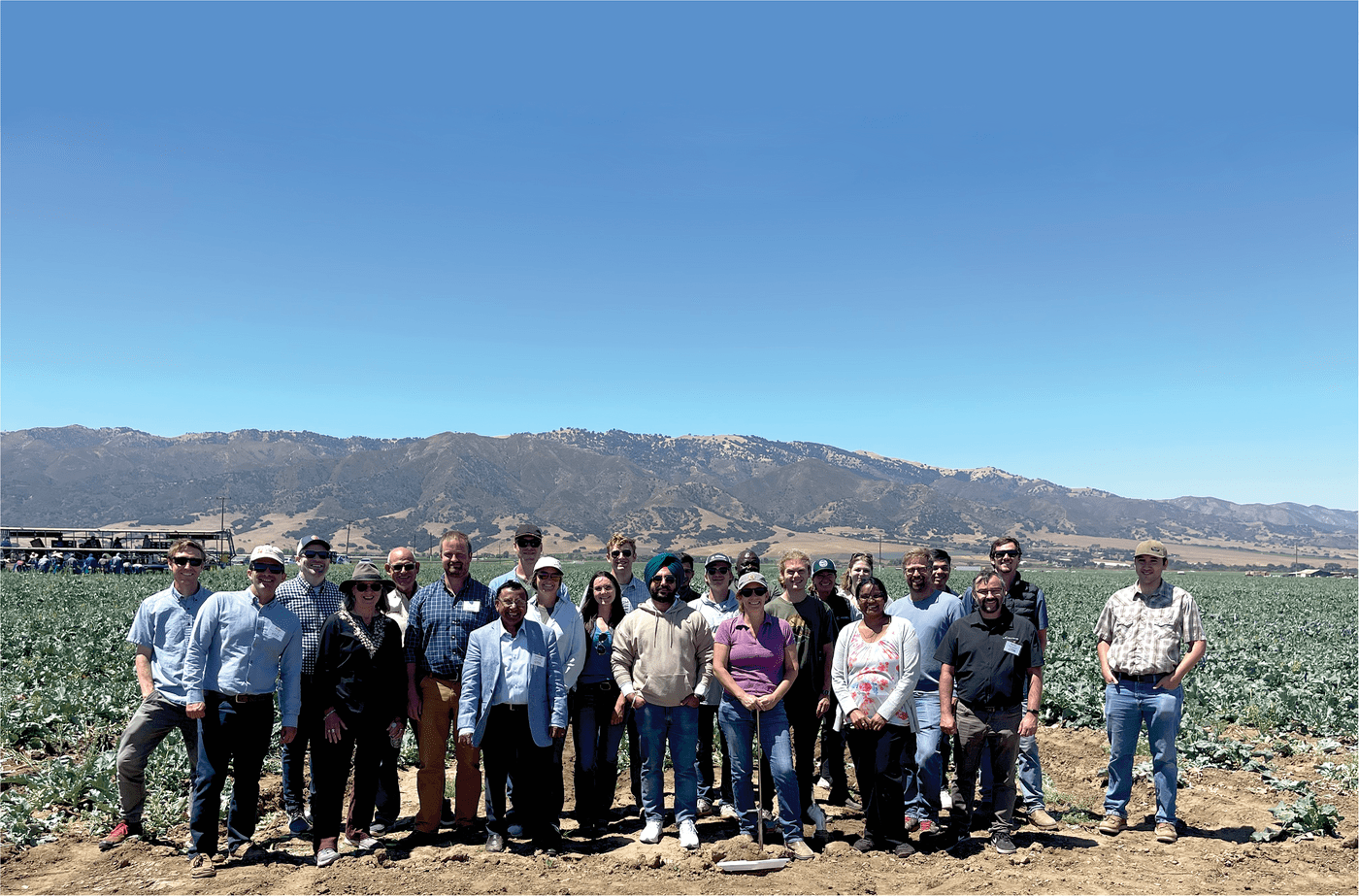 Attendees of this year’s Western Society of Crop Science (WSCS) meeting gather for a photo during a farm tour in Chualar, CA in July.