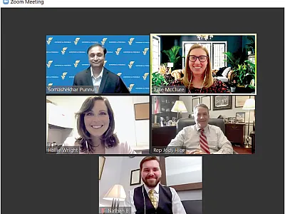 Team Georgia meets virtually with Rep. Jody Hice (GA) and Nate Barker (who works in Rep. Hice’s office) for the 2021 Virtual Congressional Visits Day.