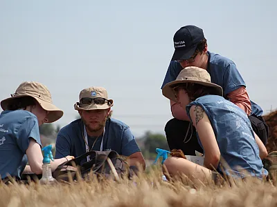 At the Fifth International Soil Judging Contest, Team USA members compete in the group judging contest event. From left: Zie Goodman, Holden Mrizek, Sinclair Anderson (front), Cole Chapman (back). Photos courtesy of Paul Tietz/Team USA Soil Judging.
