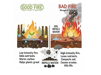 This illustration is part of the "Soils and Fire" featured topic on the Soils4Teachers.org website. Credit: Olubunmi Faturoti.